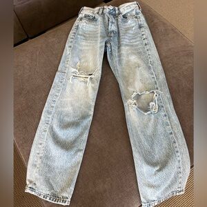 Aeropostale Women’s Distressed Light Blue Jeans